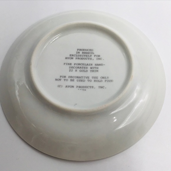 VINTAGE Avon Butterfly Trinket Tray Dish 22K Gold Trim Porcelain Brazil - Picture 2 of 7